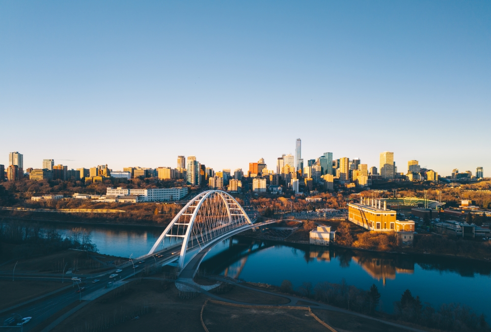 Edmonton city skyline during the day image